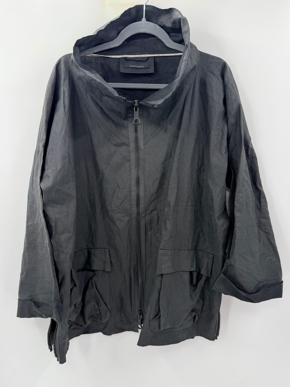 Annette Gortz Goertz Asta Zip Up Lagenlook Hand Made Coated Jacket 34 XS